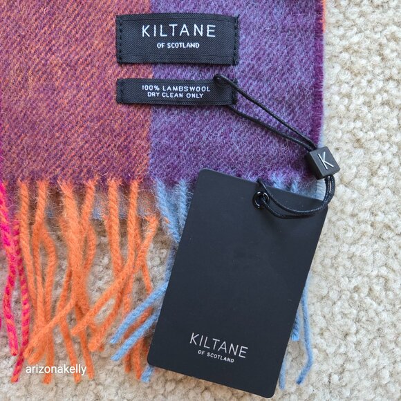 NWT Kiltane of Scotland Lambswool Colorful Fringe Scarf - Picture 4 of 10